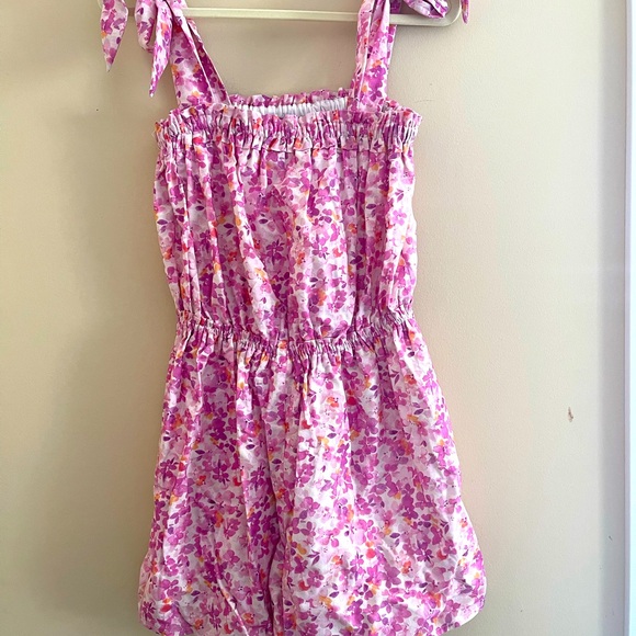 NWOT Sleeveless Linen Blend Floral Print Romper - Picture 3 of 8